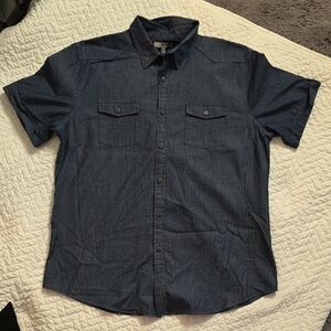 Murano Navy Casual Button Down Shirt Xl